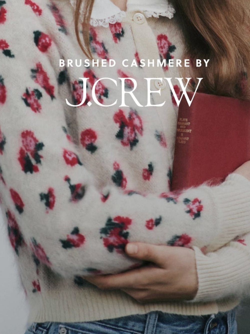 J Crew Brushed Cashmere cropped cardigan in blurry floral - Picture 7 of 7